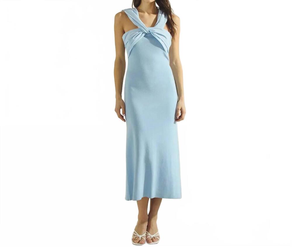 NEW ABLE twist neck maxi dress in sky